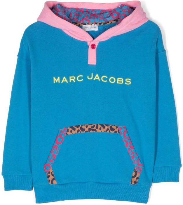 Marc Jacobs Kids Hoodie met geborduurd logo Blauw