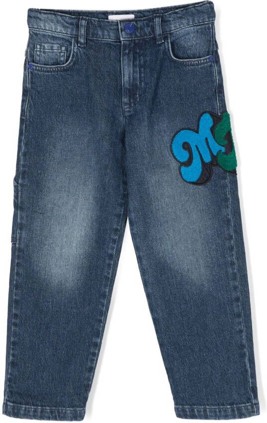 Marc Jacobs Kids Jeans met geborduurd logo Blauw