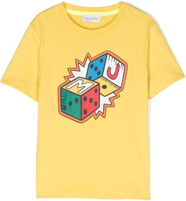 Marc Jacobs Kids T-shirt met logoprint Geel