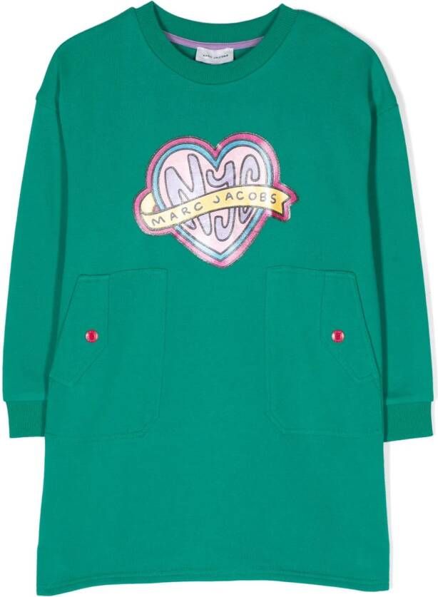 Marc Jacobs Kids Sweaterjurk met logoprint Groen