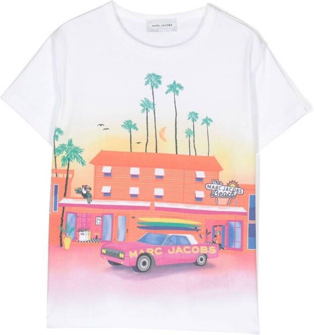 Marc Jacobs Kids T-shirt met grafische print Wit