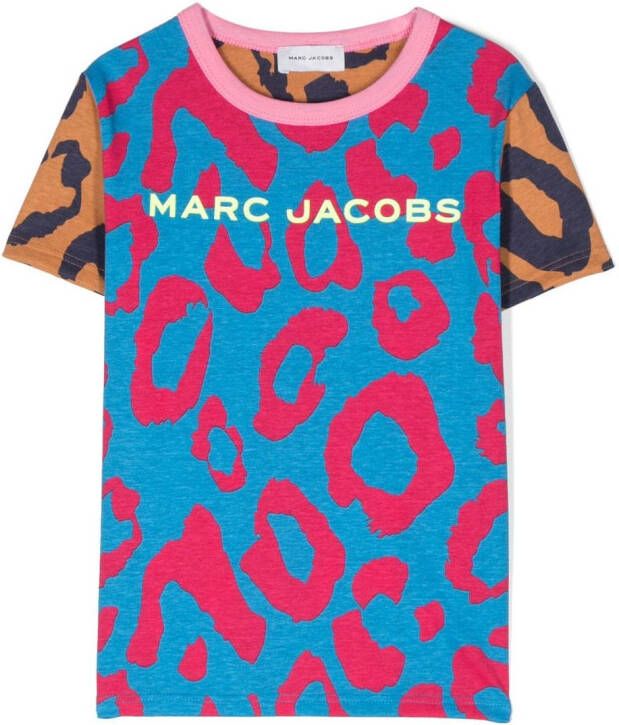 Marc Jacobs Kids T-shirt met luipaardprint Blauw