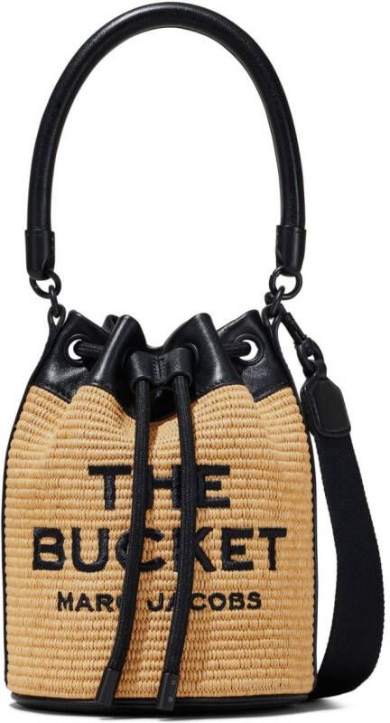 Marc Jacobs Strooien Bucket Tas met Logo Borduursel Beige Dames