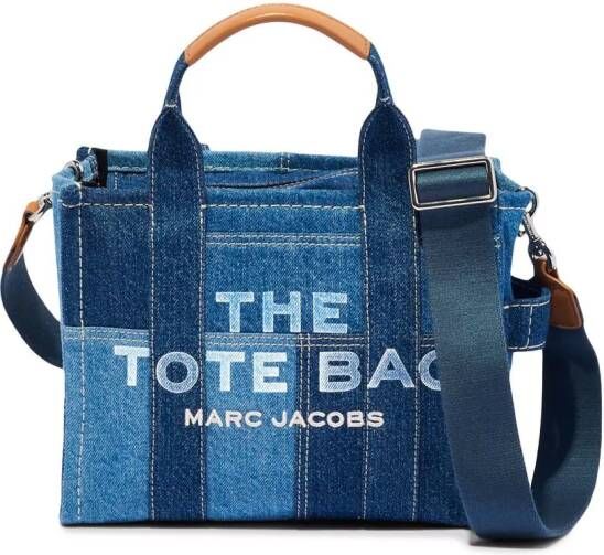 Marc Jacobs Blauwe Denim Mini Traveler Tote Blue Dames