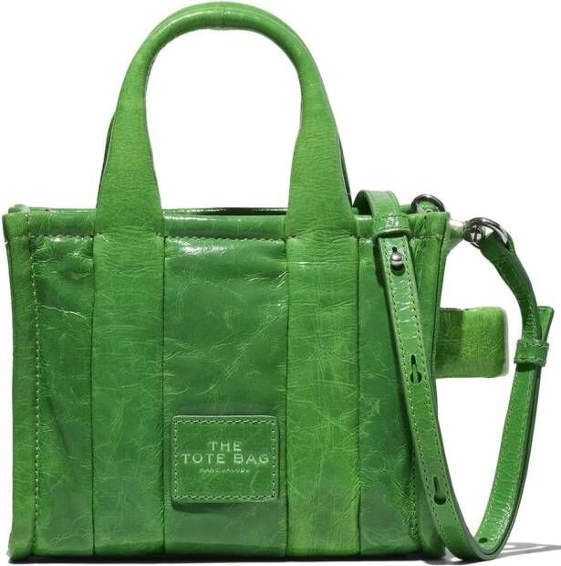 Marc Jacobs The Shiny Crinkle crossbody shopper Groen