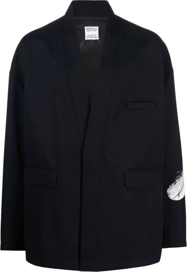 Marcelo Burlon County of Milan Blazer met print Blauw