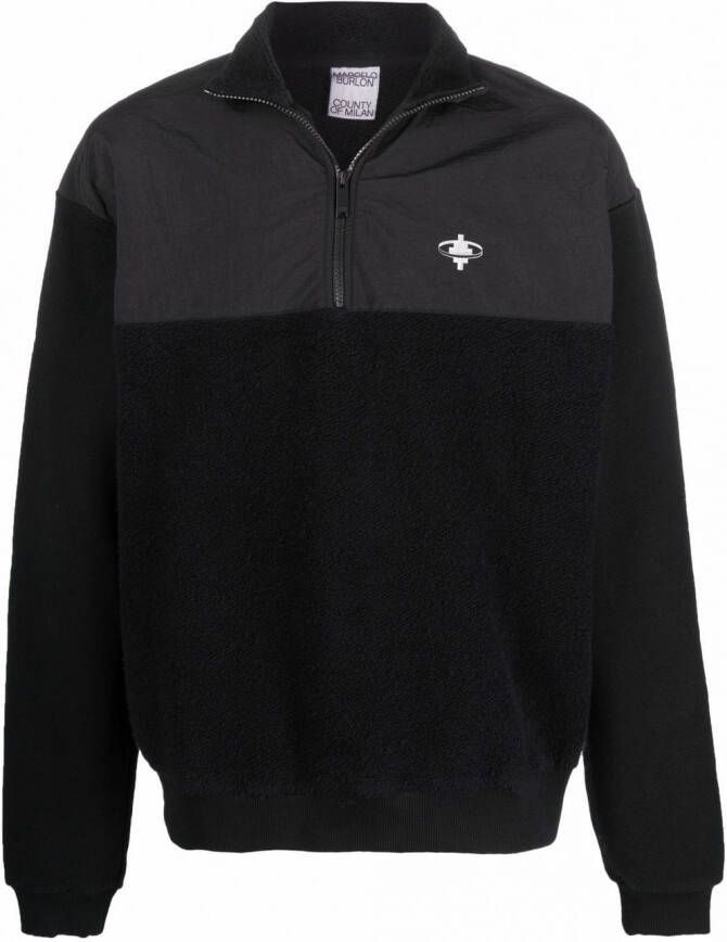 Marcelo Burlon County of Milan Fleece met vlakken Zwart