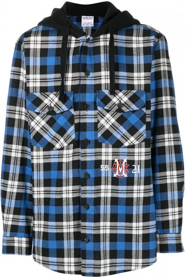 Marcelo Burlon County of Milan Geruite hoodie Blauw