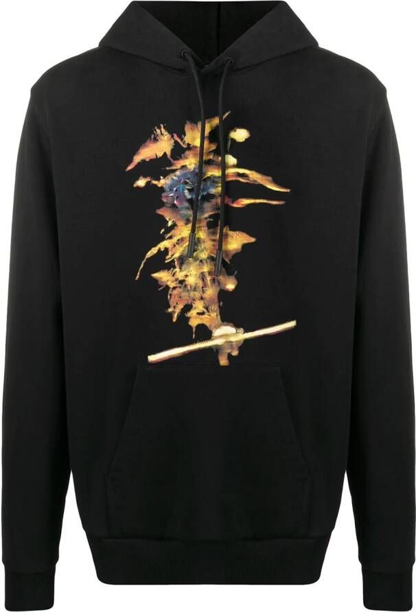 COUNTY OF MILAN Hoodie met print 1020 BLACK ORANGE