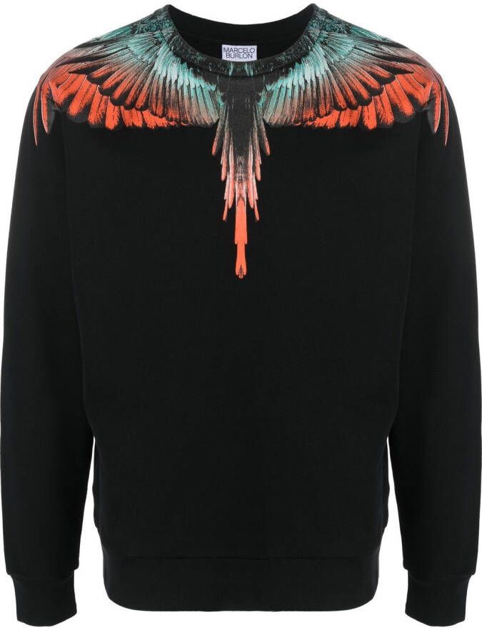 Marcelo Burlon County of Milan Sweater met vleugelprint Zwart