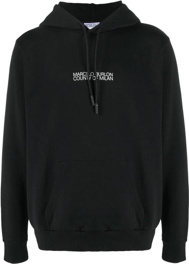 COUNTY OF MILAN Katoenen hoodie Zwart