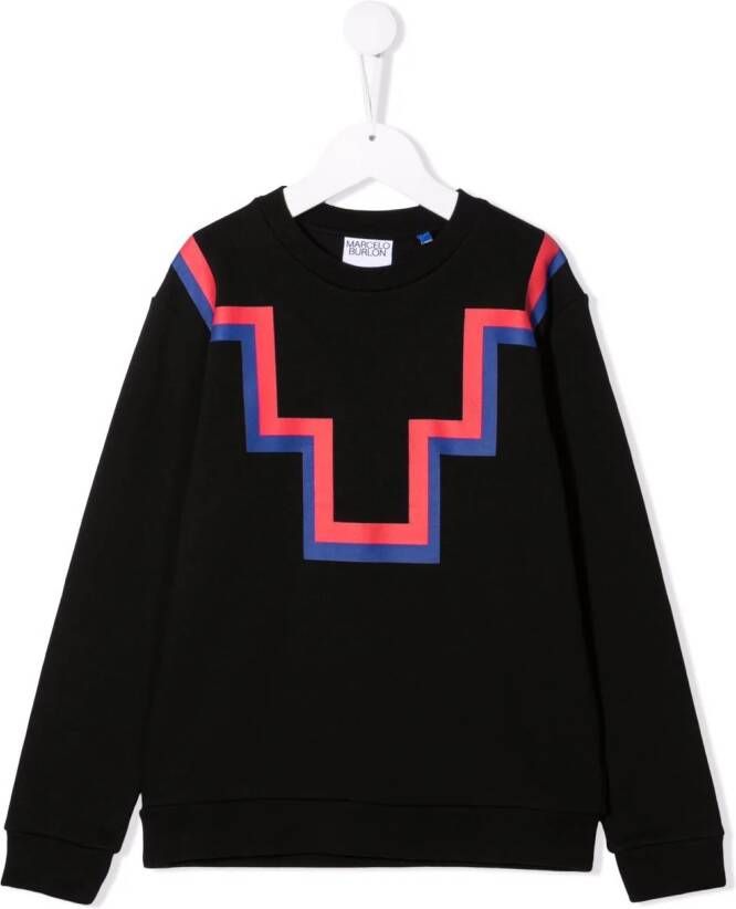 Marcelo Burlon County Of Milan Kids Sweater met abstracte print Zwart