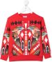 Marcelo Burlon County Of Milan Kids Sweater met patroon Rood - Thumbnail 1