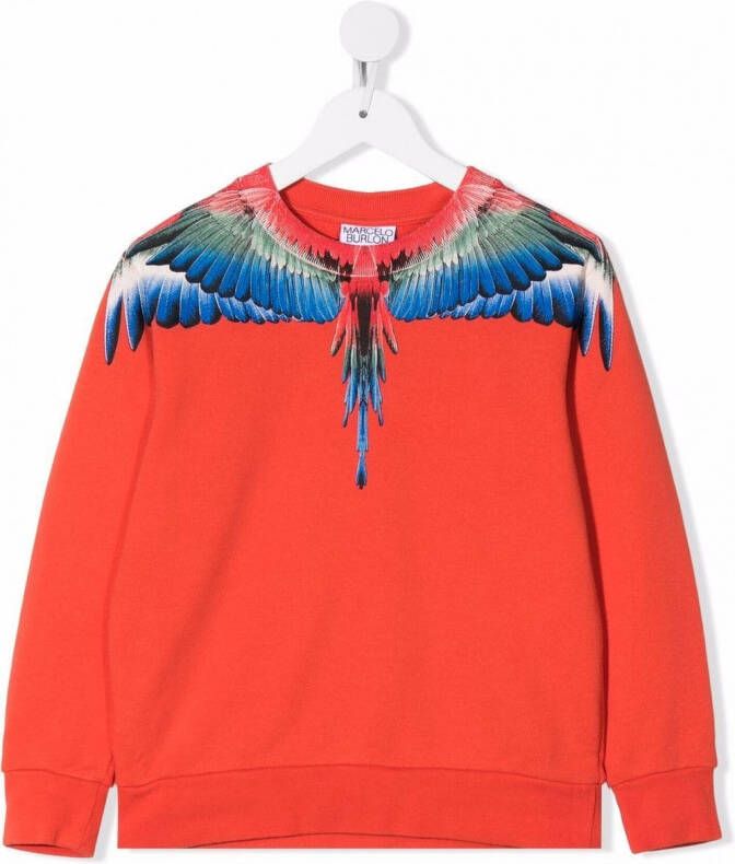 Marcelo Burlon County Of Milan Kids Sweater met vleugelprint Rood