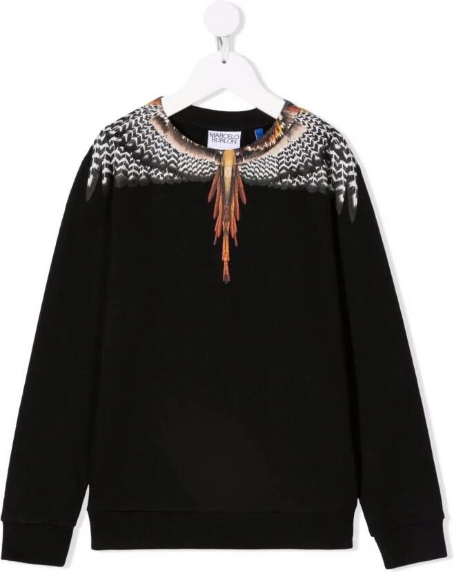 COUNTY OF MILAN KIDS Sweater met vleugelprint Zwart