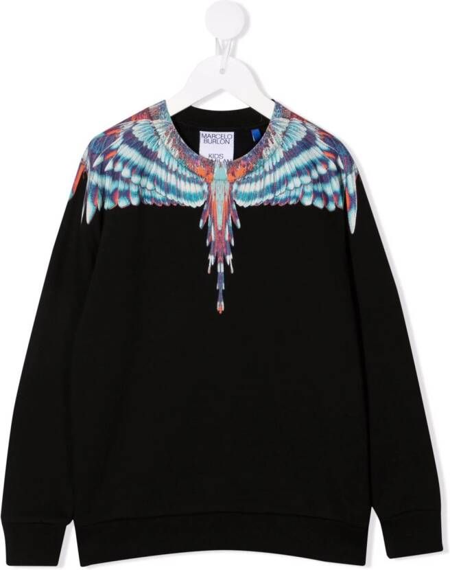 Marcelo Burlon County Of Milan Kids Sweater met vleugelprint Zwart