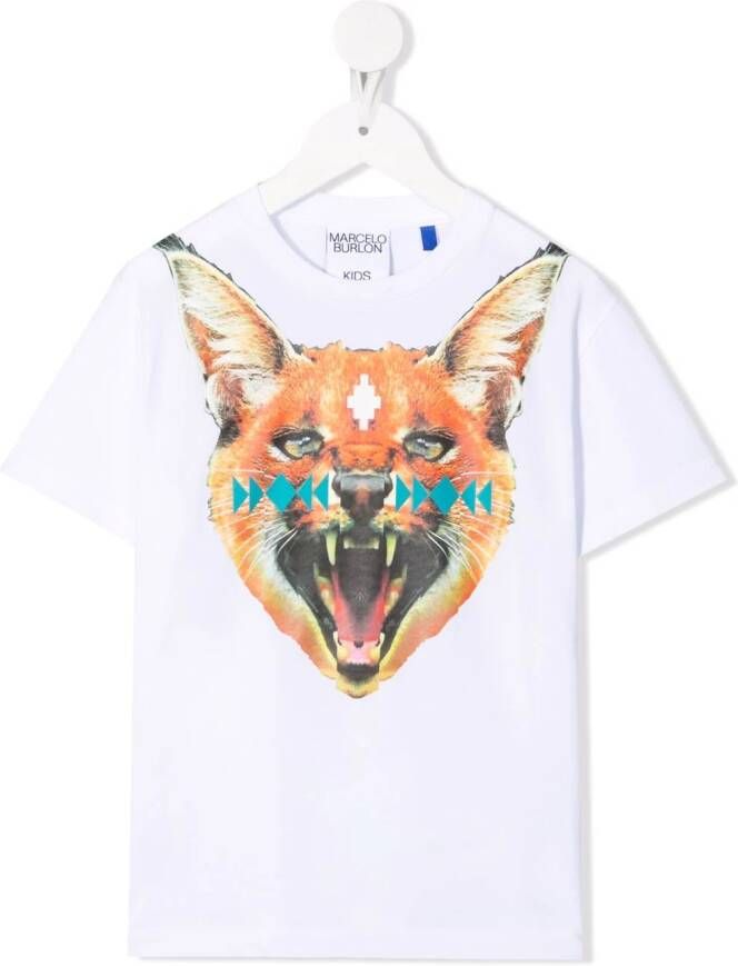 Marcelo Burlon County Of Milan Kids T-shirt met cartoonprint Wit