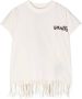 Marcelo Burlon County Of Milan Kids T-shirt met franje Beige - Thumbnail 1