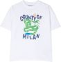 Marcelo Burlon County Of Milan Kids T-shirt met slangenprint Wit - Thumbnail 1