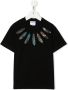 Marcelo Burlon County Of Milan Kids T-shirt met verenprint Zwart - Thumbnail 1