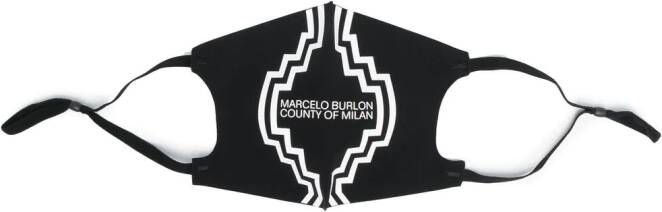COUNTY OF MILAN Mondkapje met logoprint Zwart