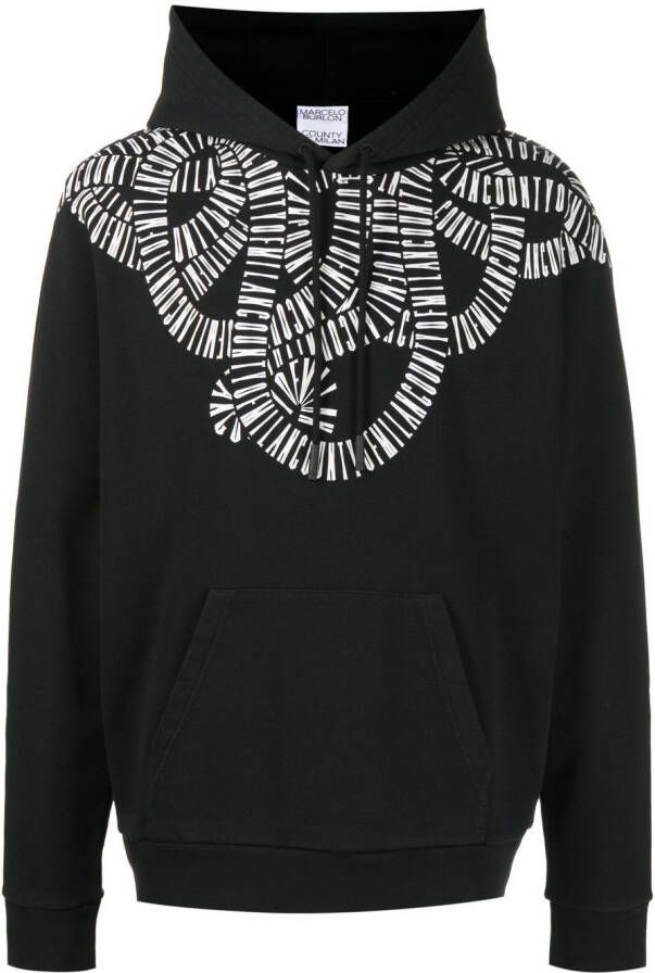 Marcelo Burlon County of Milan Snake Wings print hoodie Zwart