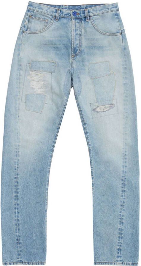 Marcelo Burlon County of Milan Gebleekte straight jeans Blauw