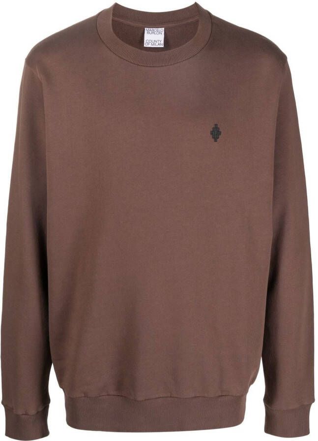 Marcelo Burlon County of Milan Sweater met geborduurd logo Bruin