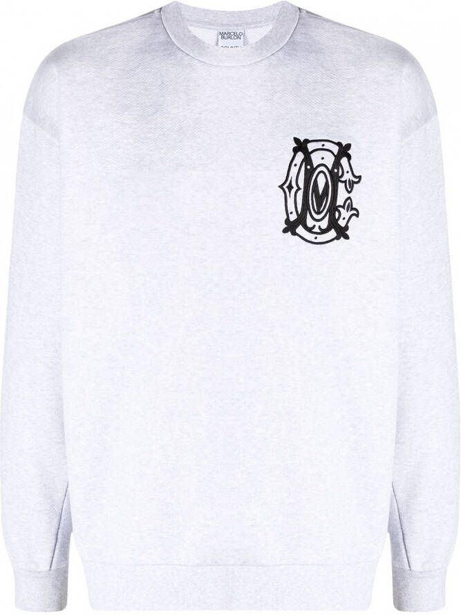 Marcelo Burlon County of Milan Sweater met geborduurd logo Grijs
