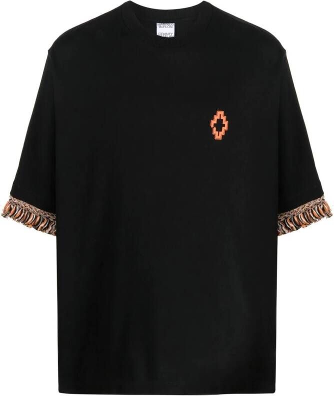Marcelo Burlon County of Milan T-shirt met franje afwerking Zwart