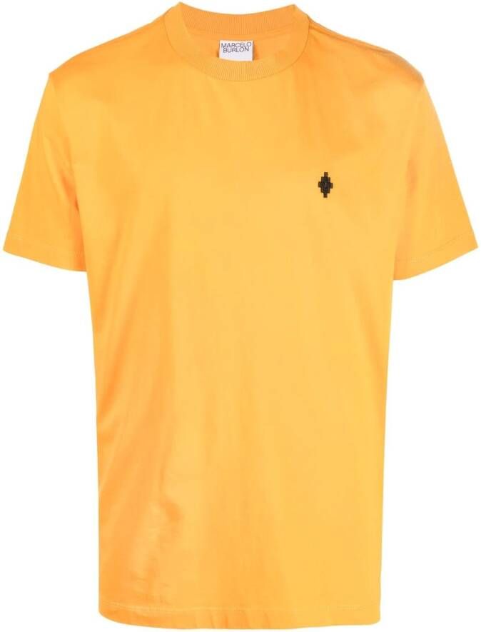 Marcelo Burlon County of Milan T-shirt met geborduurd logo Oranje