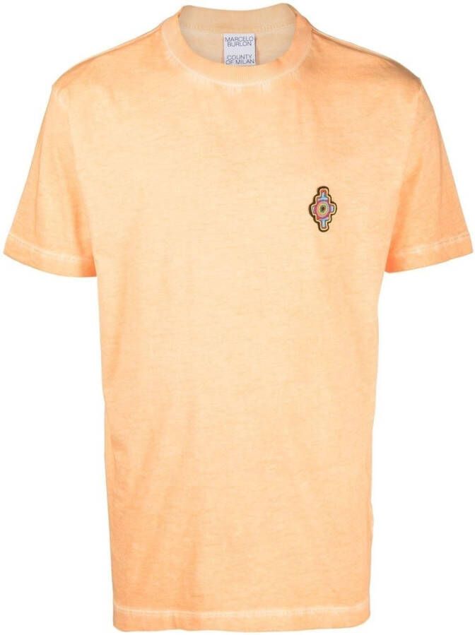 Marcelo Burlon County of Milan T-shirt met logopatch Oranje