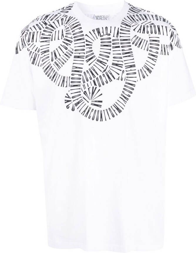 Marcelo Burlon County of Milan T-shirt met logoprint Wit
