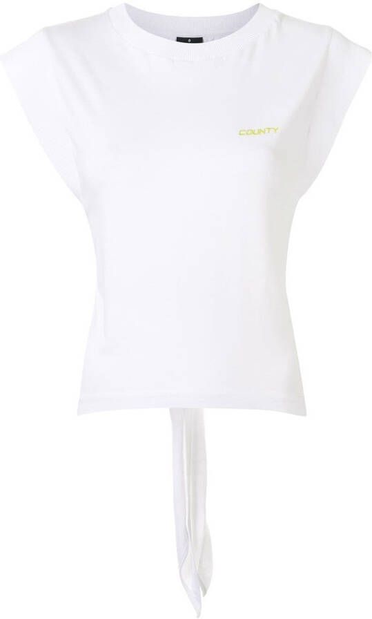 Marcelo Burlon County of Milan T-shirt met uitgesneden rug 0115 WHITE LIME