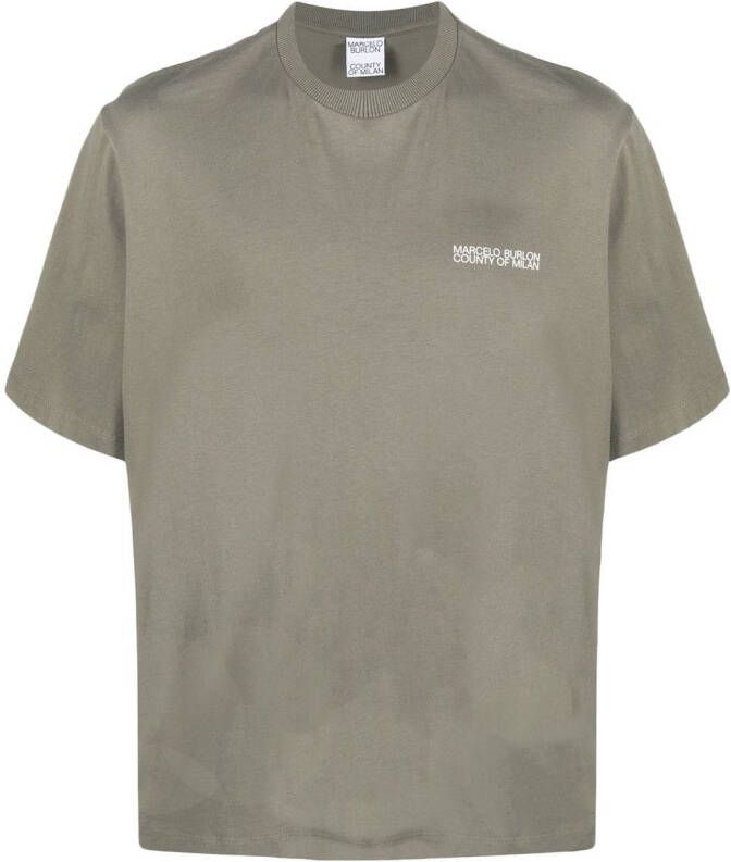 Marcelo Burlon County of Milan T-shirt met logoprint Groen