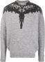 Marcelo Burlon Trainingsshirt Grijze Wollen Trui met Tempera Vleugelontwerp Grijs Heren - Thumbnail 1