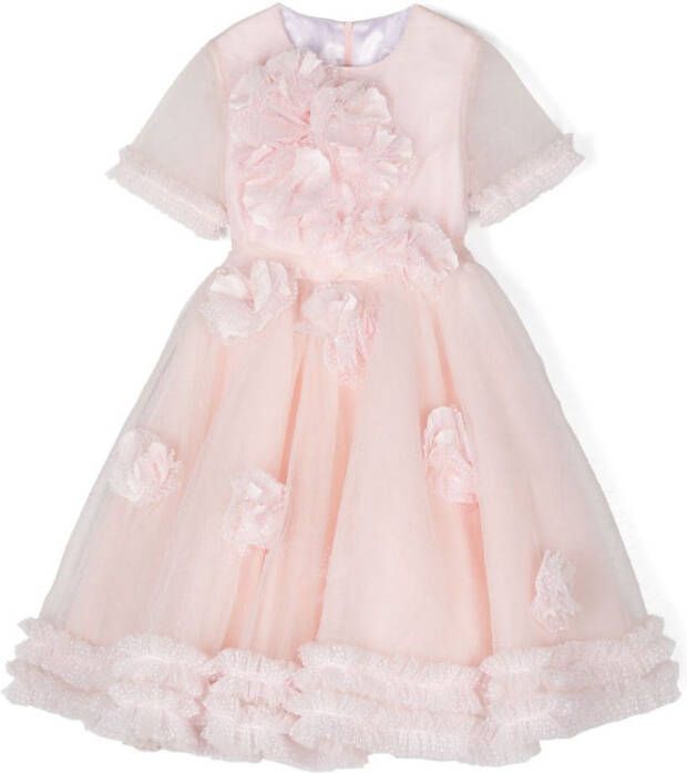 MARCHESA KIDS COUTURE Midi-jurk met ruches Roze