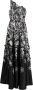Marchesa Notte Asymmetrische jurk Zwart - Thumbnail 1