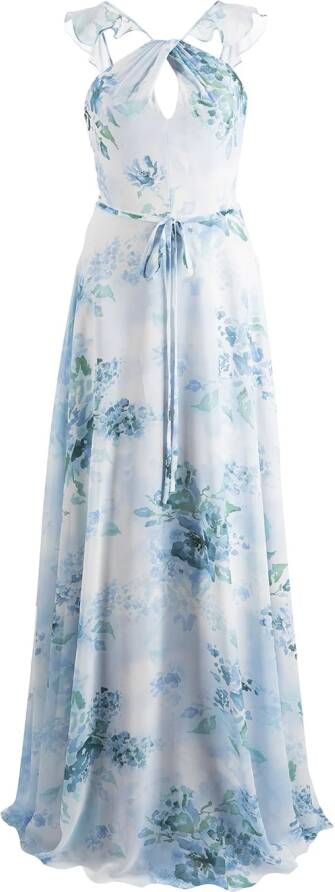 Marchesa Notte Bridesmaids Avondjurk met bloemenprint Blauw