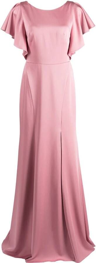 Marchesa Notte Bridesmaids Maxi-jurk met korte mouwen Roze