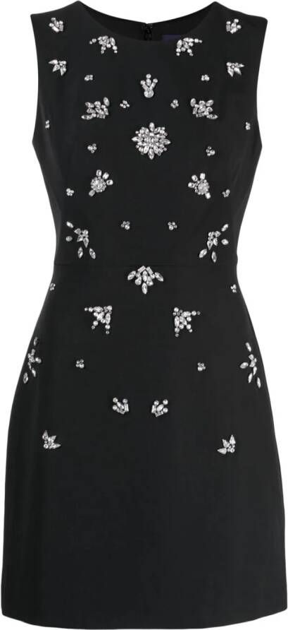 Marchesa Notte crystal-embellished sleeveless minidress Zwart