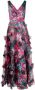 Marchesa Notte Maxi-jurk met bloemenprint Rood - Thumbnail 1