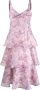 Marchesa Notte Midi-jurk met bloemenprint Roze - Thumbnail 1