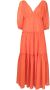 Marchesa Notte Midi-jurk met V-hals Oranje - Thumbnail 1