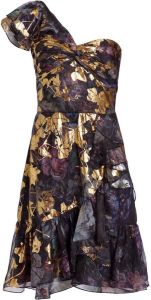 Marchesa Notte Mini-jurk met bloemenprint Zwart