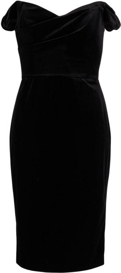 Marchesa Notte Off-shoulder kokerjurk Zwart