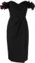 Marchesa Notte Off-shoulder mini-jurk Zwart - Thumbnail 1