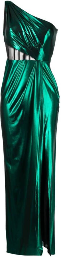 Marchesa Notte Asymmetrische jurk Groen