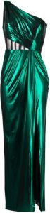 Marchesa Notte Asymmetrische jurk Groen