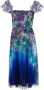 Marchesa Notte Midi-jurk met vierkante hals Blauw - Thumbnail 1